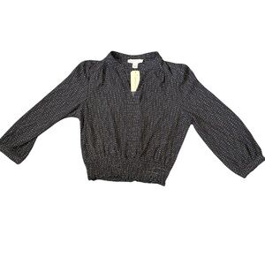Monteau Black and White Polka Dot Blouse